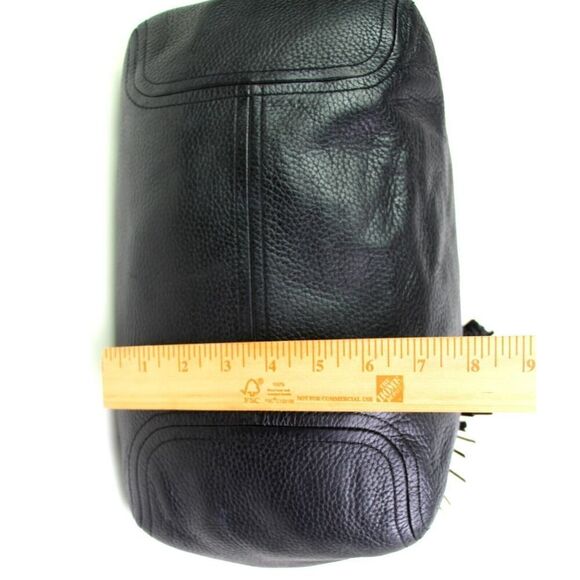 LARGE Michael Kors BLACK GENUINE LEATHER TASSEL SHOULDER BAG TOTE HANDBAG PURSE - Picture 12 of 15